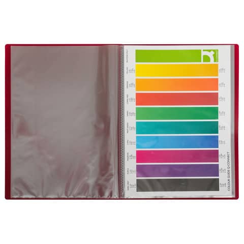 Portalistini in polipropilene con 30 tasche Q-Connect formato A4 - rosso opaco - KF01254